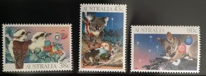 Australia #1194 - 6 MNH set, Christmas, issued 1990