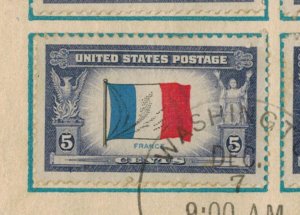 1943 WW2 Patriotic FDC STAEHLE 909-921 SET & FRANCE REVERSE PRINTING ERROR
