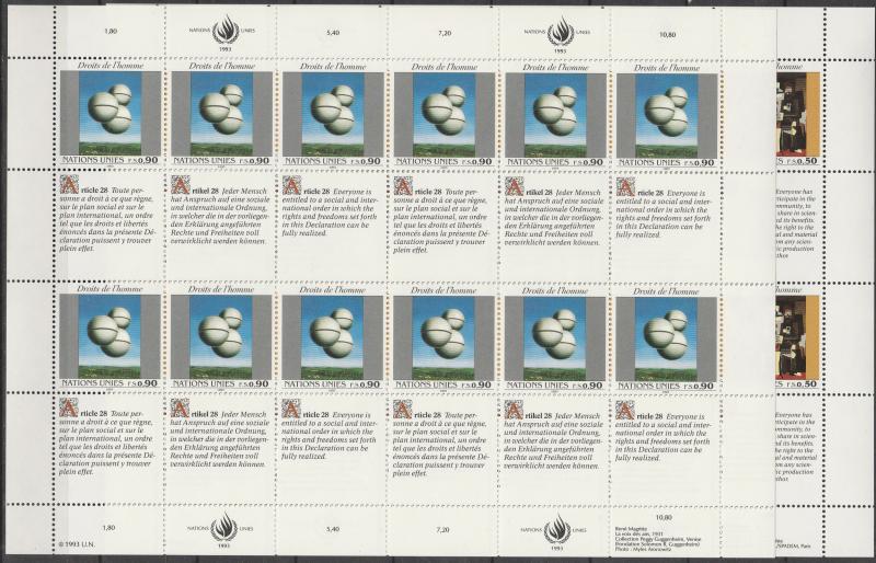 United Nations Geneva  #234-5  MNH Panes Of 12 CV $25.00 (A4499L)