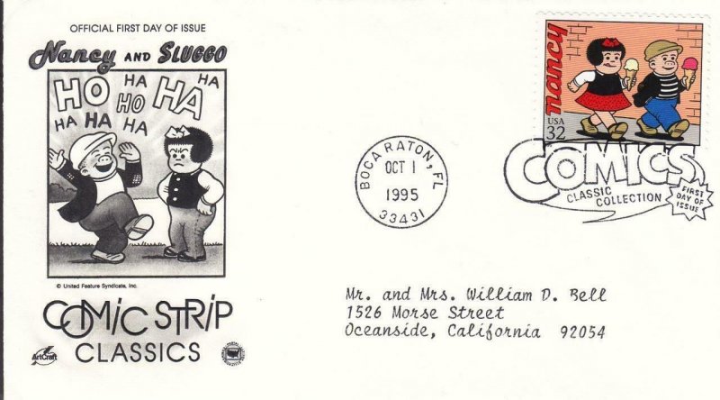 1995, Comic Strip Classics-Nancy & Sluggo, Artcraft/PCS, FDC (E8177)