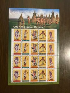 US SC 3072 Sheet 32¢ American Indian Dances , (1) P# P333, MNH- Superb