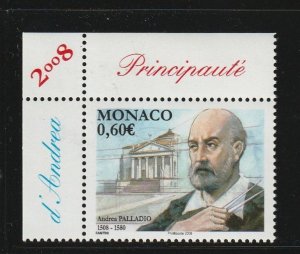 Monaco 2008 Andrea Palladio, Scott Cat. No(s). 2477, MNH