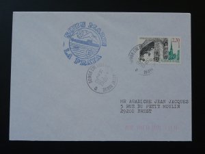 cover posted on board submarine La Praya French Navy postmark 1990