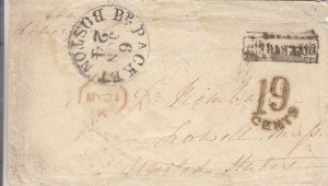 1856, Stampless: Edinburgh, Scotland to Lowell, MA, See Remark (37511)