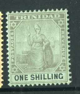 TRINIDAD; 1904 classic QV Britannia issue fine Mint hinged shade of 1s. value