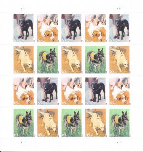 4604-07 MNH 65c. Dogs at Work,  Full Sheet,  Free Insured Shipping,