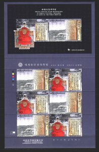 South Korea. 2000. Small sheet 2143-44. UNESCO World Heritage. MNH.