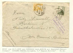 Spain censored cover 22.3.39 Zaragoza