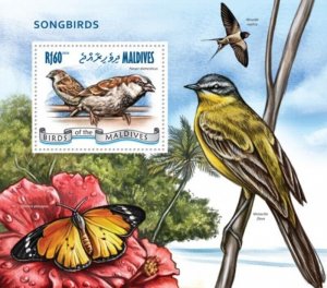 Maldives - 2014 Songbirds - Stamp Souvenir Sheet - 13E-222