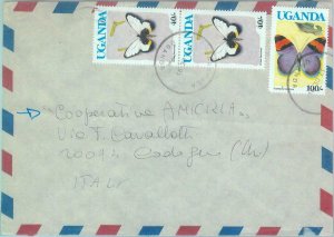 85450  - UGANDA  -  Cover to ITALY 1991  - BUTTERFLIES