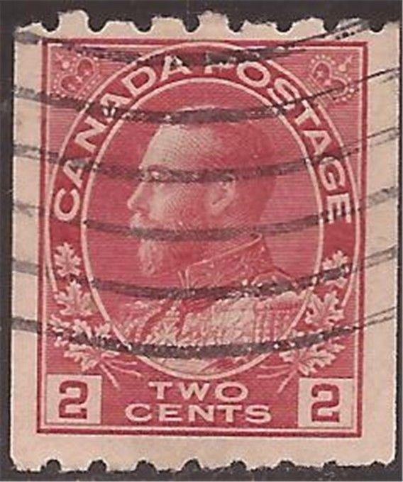 Canada - 1913 2c King George V Coil - perf 8 H -   #124