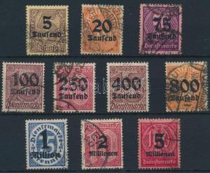 Germany stamp Official set Used 1923 Mi 89-98 Deutsches Reich WS231892