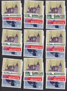 Switzerland # 365-8, Wholesale lot of 9 Sets, Nh