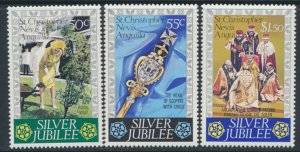 St Christopher Nevis Anguilla SC# 332 - 334 MNH QE II Silver Jubilee see deta...