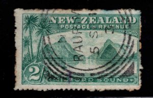 New Zealand Scott 119 Used  2 sh blue green perf tips toned