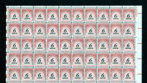 UNITED STATES SCOTT# J94  SHEET OF 100 SHINY  GUM MINT NH