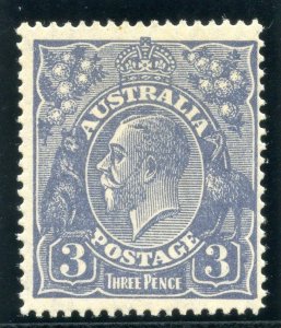 Australia 1928 KGV 3d dull ultramarine (Die I - wmk upright) MLH. SG 100. Sc 72.