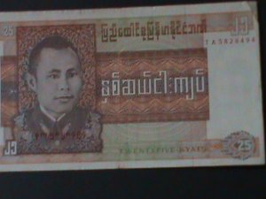 ​BURMA-UNION BANK-$25-KYATS-NEAR UNCIR-VF-HARD TO FIND WE SHIP TO WORLDWIDE