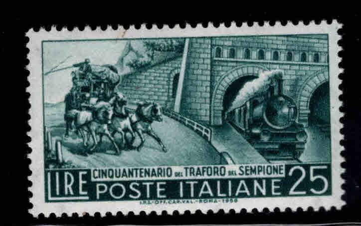 Italy Scott 709 MH* 1956 Mail Coast and Simplon Train tunnel