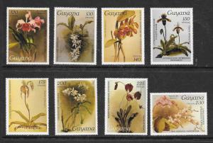 GUYANA Sc#O40-O56 Orchids Officials Complete Mint Never Hinged Set