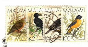 Malawi #530-3 used  birds