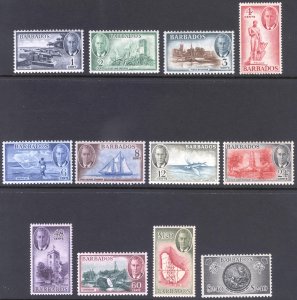 Barbados 1950 1c-$2.40 GVI Pictorial Scott 216-227 SG 271-282 MNH Cat $73