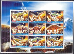 Congo 2005 Dinosaurs Scouting Scouts Sheet MNH