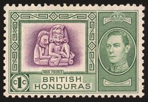 BRITISH HONDURAS Sc 115 VF/MH - 1938 1¢ Mayan Figures