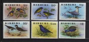 Barbuda 1976 BIRDS set 6 values Perforated Mint (NH)