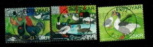 Faroe Islands Sc 488-90 2007 Domesticated Birds stamp set used