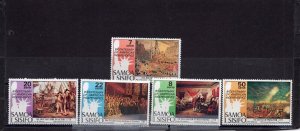 SAMOA 1976 PAINTINGS/AMERICAN BICENTENNIAL SET OF 5 STAMPS MNH