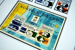 COLOR PRINTED NORFOLK ISLAND 1947-2010 STAMP ALBUM PAGES (129 illustrated pages)