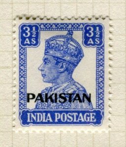 PAKISTAN; 1947 early GVI issue fine Mint hinged 3.5a. value 