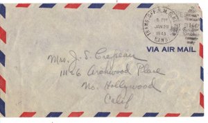 US 1945 OFFICIAL FREE FRANK TRANSFER OFFICE RMS KANSAS DUPLEX ON AIR MAIL COVER