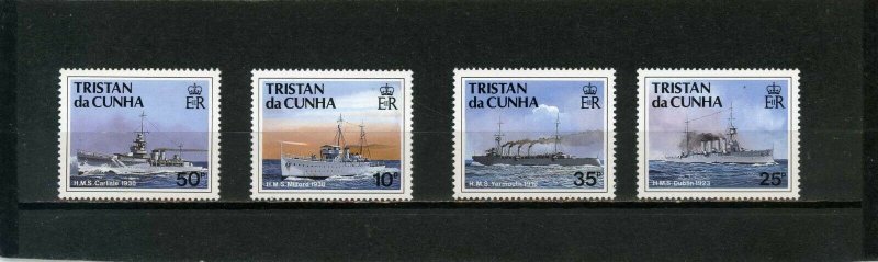 TRISTAN DA CUNHA 1991 ROYAL NAVY WARSHIPS SET OF 4 STAMPS MNH 