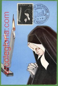 32660 - MONACO - MAXIMUM CARD - 1958 - religion, CHRISTMAS-