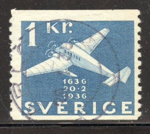 Sweden Scott 262 Used H - 1936 300th Swedish Postal Service H/V - SCV $8.50