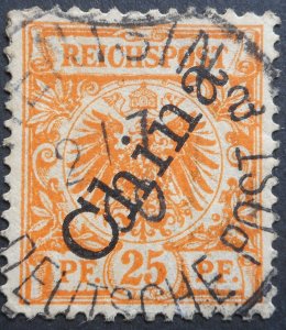 German Post Offices in China 1898 Twenty Five Pfennig with TIENTSIN postmark