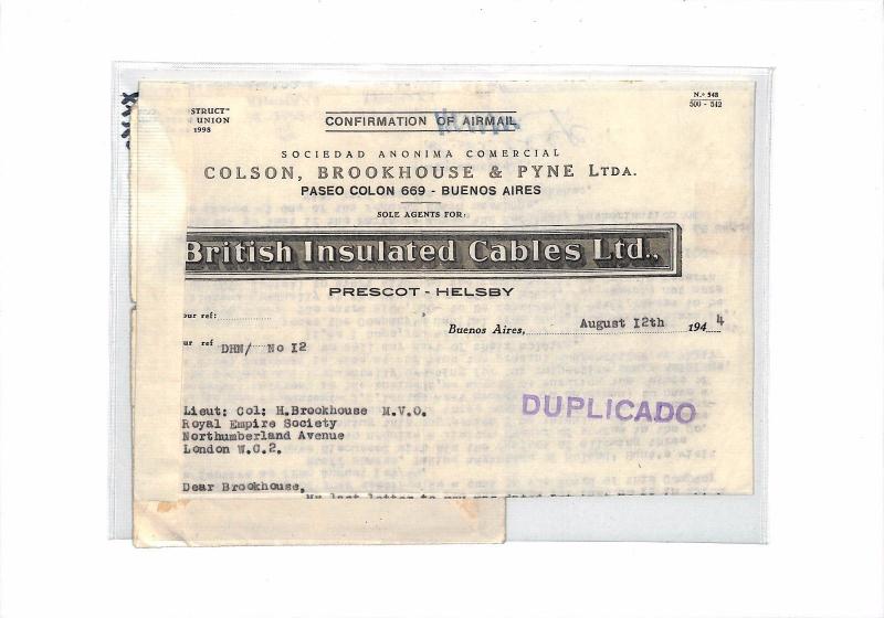 WW2 ARGENTINA Buenos Aires GB London Contents Royal Empire Society 1944 XX350