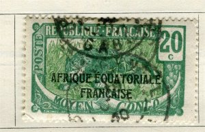 FRENCH COLONIES; CONGO 1924 early Pictorial issue fine used 20c. value