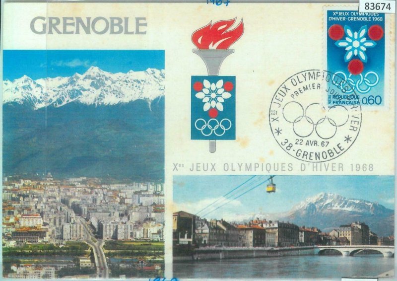 83674 - FRANCE  - Postal History -  FDC MAXIMUM CARD  1967  SPORT Olympic Games