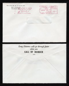 US COVER RED METERED 3C ADVERTISING SLOGAN ⭐ C & P TEL CO ⭐ BALTIMORE MD 1955