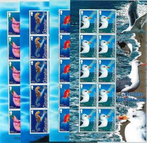 64429 -  GIBRALTAR - STAMPS - 2001 EUROPA CEPT: Birds  MINIATURE SHEETS