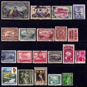 Ecuador Used Stamp Collection 20 Different