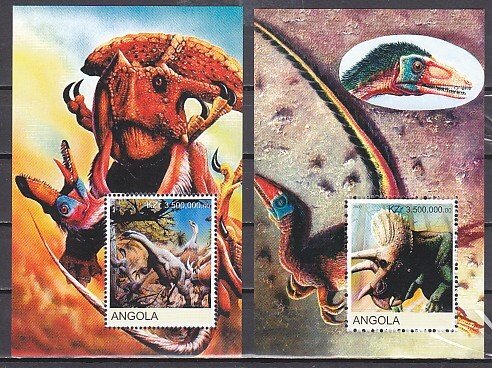 Angola, Michel cat. Dinosaurs on 2 s/sheets. ^