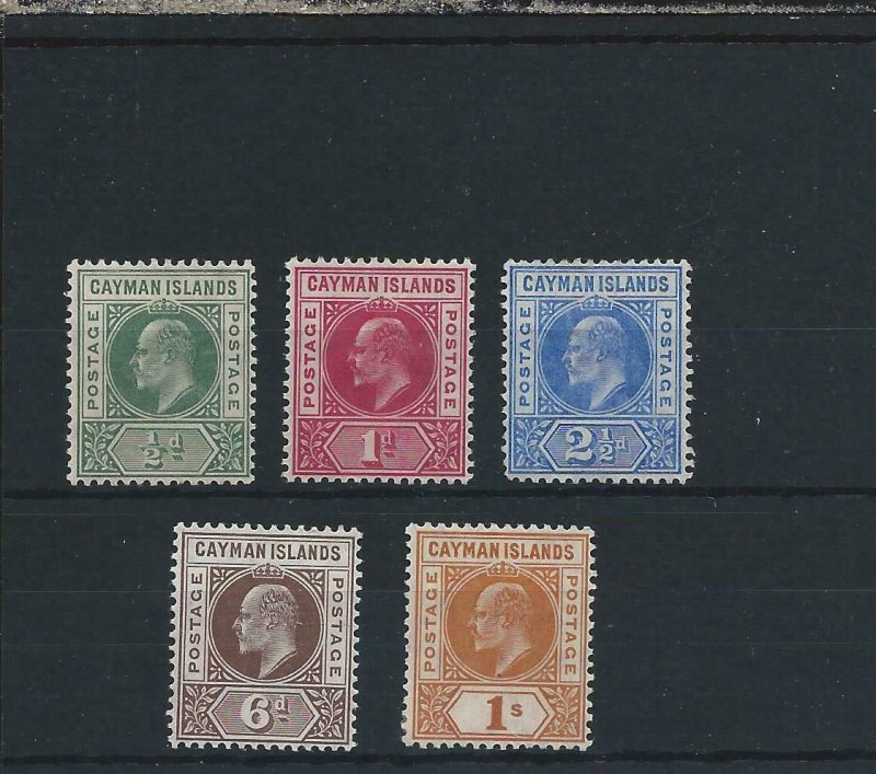 CAYMAN IS 1905 SET OF FIVE LMM SG 8/12 CAT £85