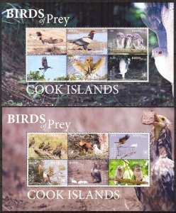 Cook Islands 2018 Birds of Prey Mi.Bl.268/9 2 S/S MNH