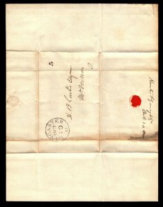 1845 Lancaster Ohio Stampless Cover Small 5 - L9522