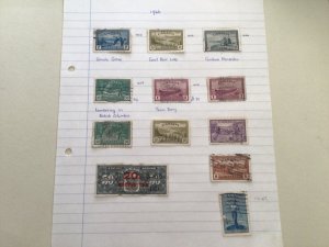 Canada 1946 used stamps on folded album page   A10189