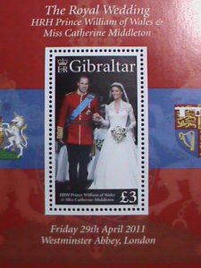 GIBRALTAR-2011-SC#1283-ROYAL WEDDING-MNH S/S-SCV.$12-VF